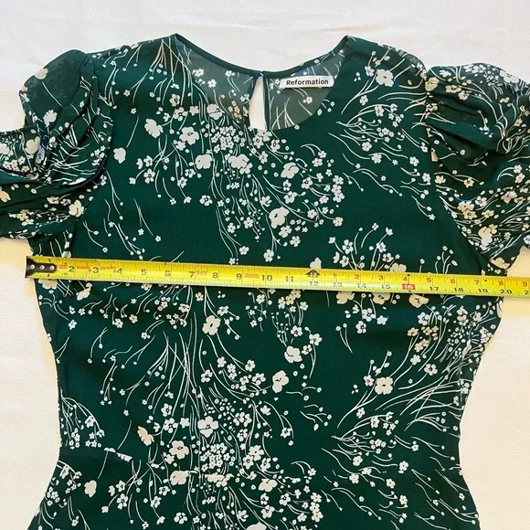 Reformation Green Floral Mini Dress - Picture 8 of 16